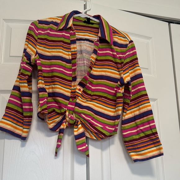 Colorful Striped Button-Up Shirt - Picture 5 of 5